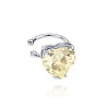 Серебряный кафф с желтым фианитом в огранке сердце Miestilo