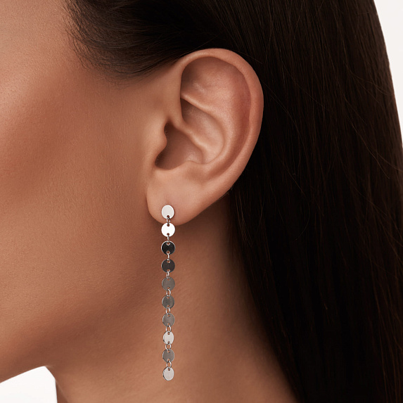 Серебряные серьги дорожка из монет 70-75мм Miestilo