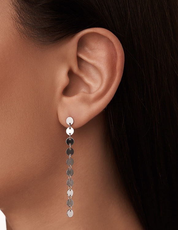 Серебряные серьги дорожка из монет 70-75мм Miestilo