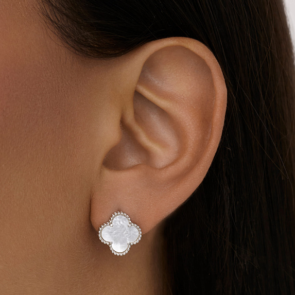 Серьги серебро 925 клевер ван клиф van cleef Miestilo