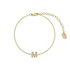 Браслет серебро 925 серебряный с буквой М ювелирный в позолоте Miestilo