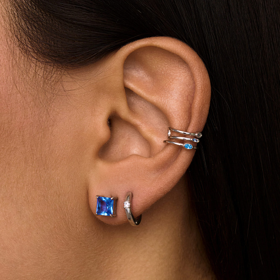 Серьги серебро 925 серебряные гвоздики женские квадратные Miestilo