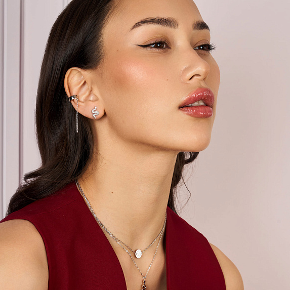 Серьги серебро 925 серебряные гвоздики женские змеи Miestilo