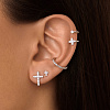 Серебряные серьги с крестом и фианитами Miestilo