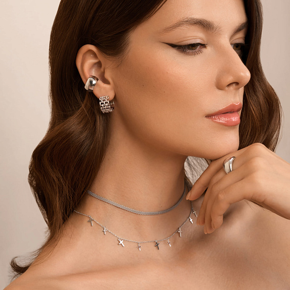 Серебряное колье с крестами без вставок Miestilo