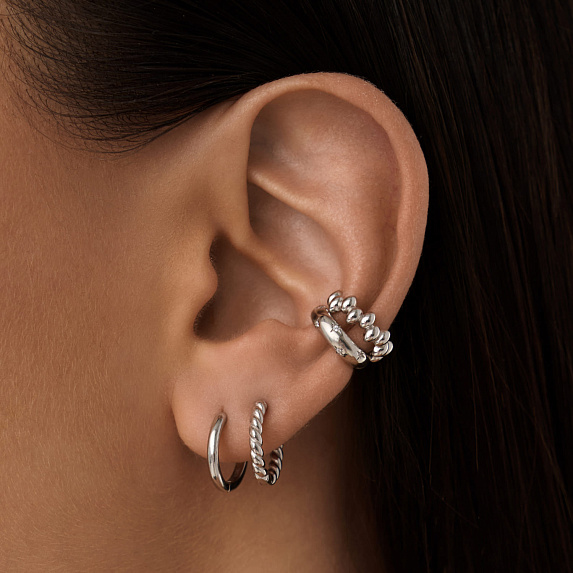 Серьги серебро 925 женские конго без вставок Miestilo