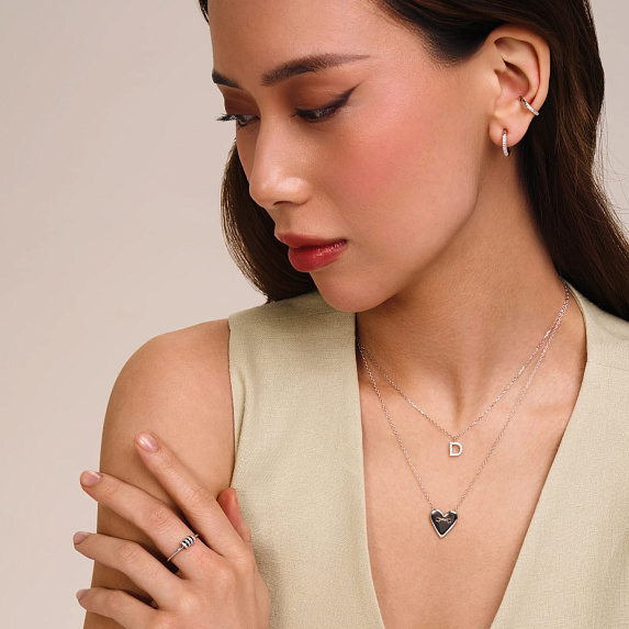 Серебряное кольцо с крутящимеся кольцами Miestilo