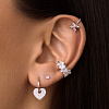 Серьги серебро 925 трансформеры с подвесками сердечками Miestilo