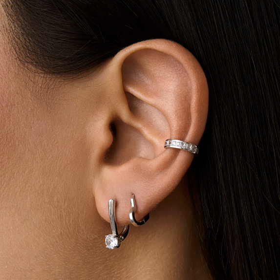 Серьги серебро 925 женские с камнями сережки серебряные Miestilo