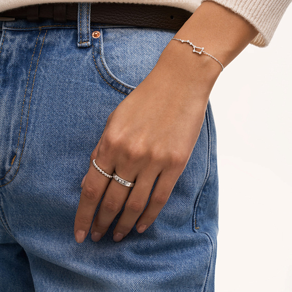 Серебряное тройное кольцо с фианитами Miestilo