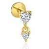 Серебряный пирсинг с фианитами Miestilo