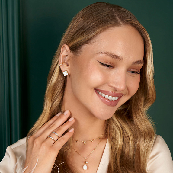 Серьги серебро 925 серебряные van cleef клевер Miestilo