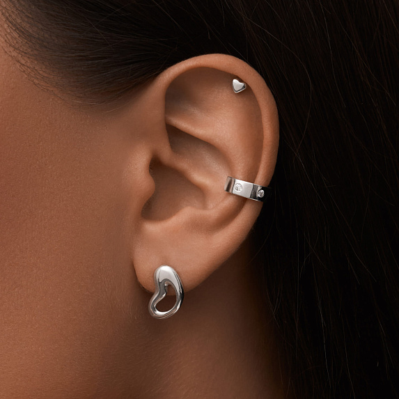 Серебряные серьги в виде сердец Miestilo