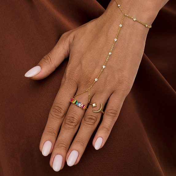 Серебряное кольцо с фианитами багет Miestilo