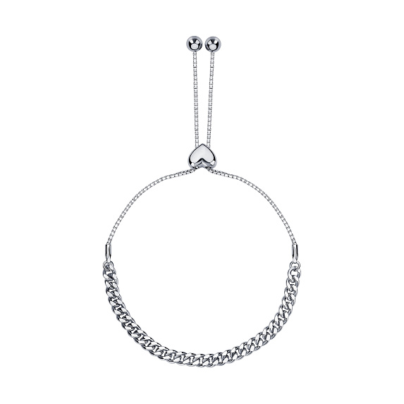 Серебряный браслет с панцерным и квадратным летениями Miestilo