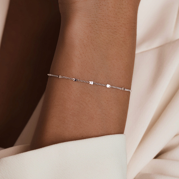 Серебряный браслет в плетении панцирь ширина 2 мм Miestilo