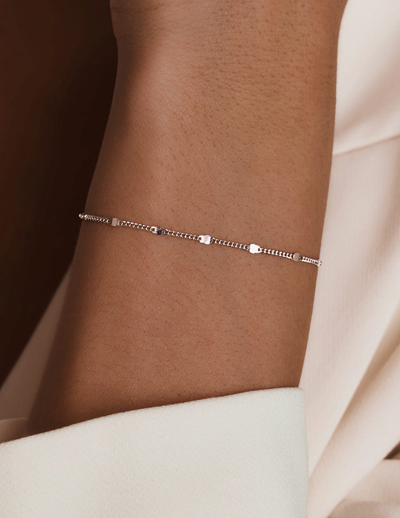 Серебряный браслет в плетении панцирь ширина 2 мм Miestilo