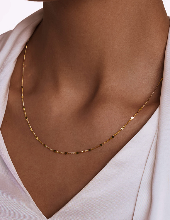 Серебряная позолоченная цепочка в плетении панцирь ширина 2 мм Miestilo