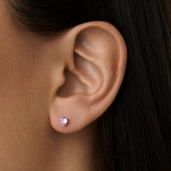 Серьги серебро 925 серебряные гвоздики сердечки Miestilo