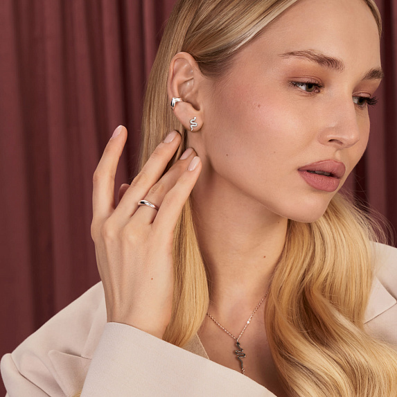 Серьги серебро 925 серебряные гвоздики женские змеи Miestilo
