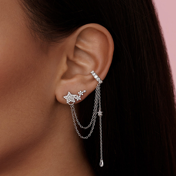 Моносерьга серебро 925 серьга кафф серебряная Miestilo