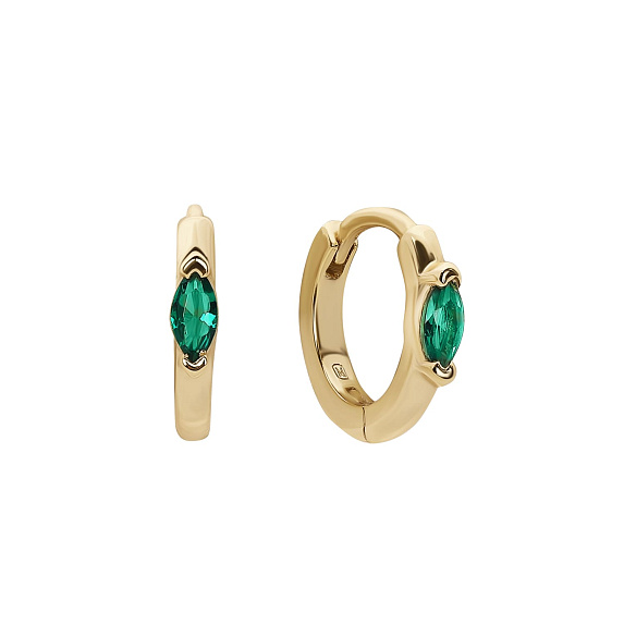 Серебряные серьги с фианитами в огранке маркиз Miestilo