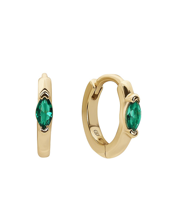 Серебряные серьги с фианитами в огранке маркиз Miestilo  2