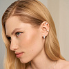 Серьги колечки серебро 925 серебряные листья Miestilo