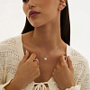 Серебряные пусеты с розовыми фианитами  Miestilo