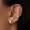 Серьги серебро 925 позолоченные гвоздики с фианитами Miestilo