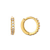Серьги кольца серебро 925 женские позолоченные с фианитами Miestilo