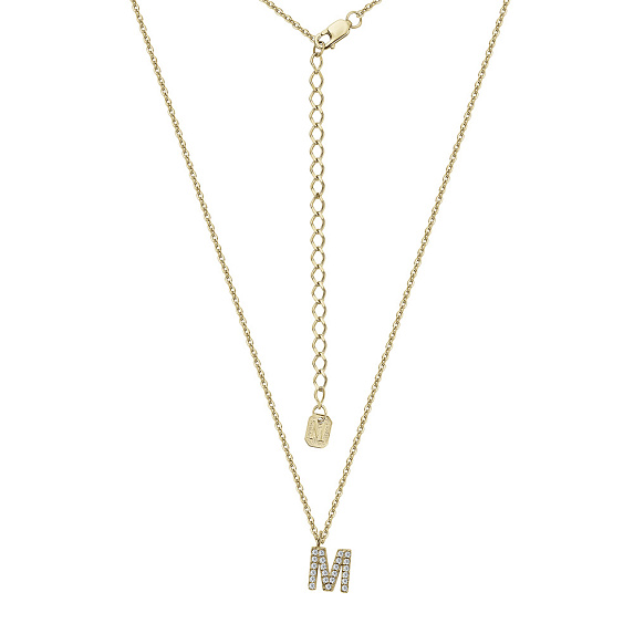 Подвеска серебро 925 на шею с буквой м в позолоте Miestilo