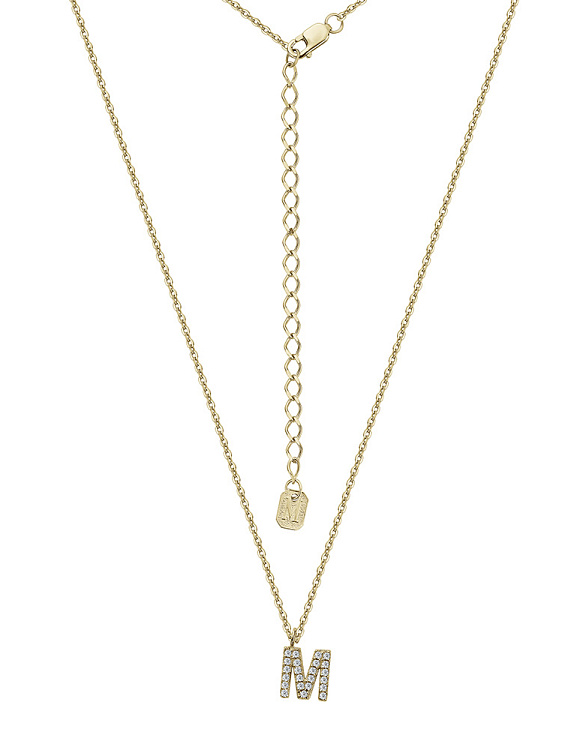 Подвеска серебро 925 на шею с буквой м в позолоте Miestilo
