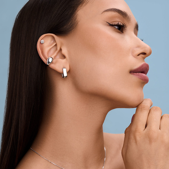 Серебряный пирсинг цветок Miestilo