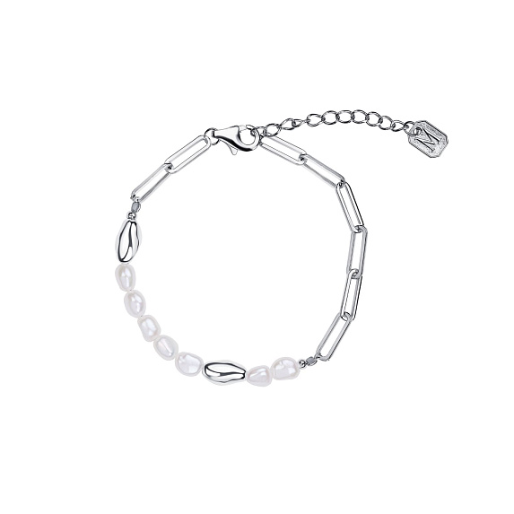 Серебряный браслет из натурального жемчуга Miestilo