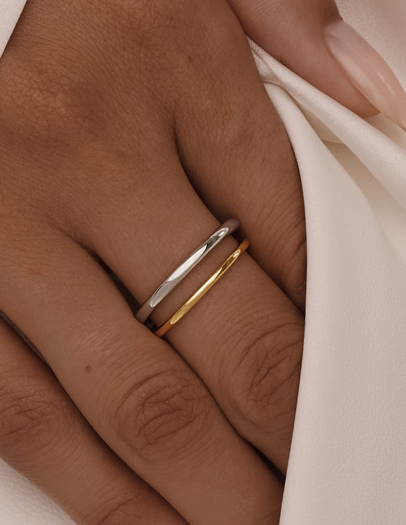 Серебряные кольца биколор Miestilo
