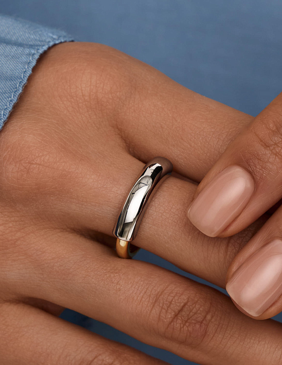 Серебярное кольцо биколор Miestilo