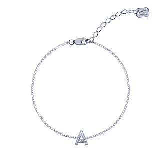 Серебряный браслет с буквой А MIESTILO Miestilo