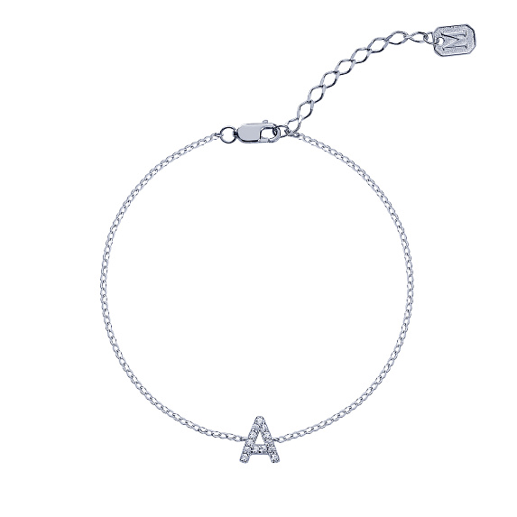 Серебряный браслет с буквой А MIESTILO Miestilo