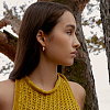 Серьги кольца серебро 925 позолоченные висячие сердечки Miestilo