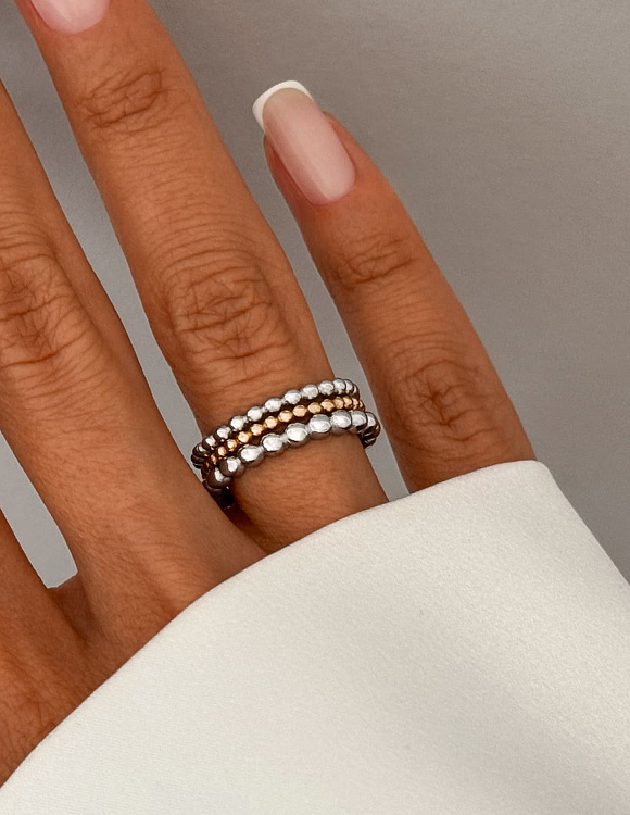 Набор из трех колец серебро 925 пробы ювелирные тонкие Miestilo