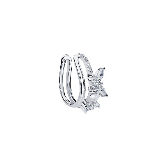 Серебряный кафф с фианитами Miestilo
