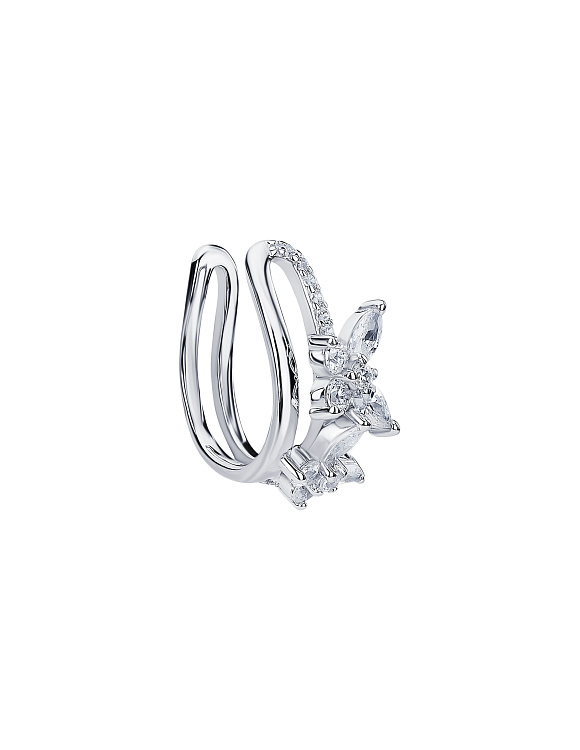 Серебряный кафф с фианитами Miestilo  2