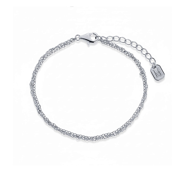 Серебряный двойной браслет Miestilo