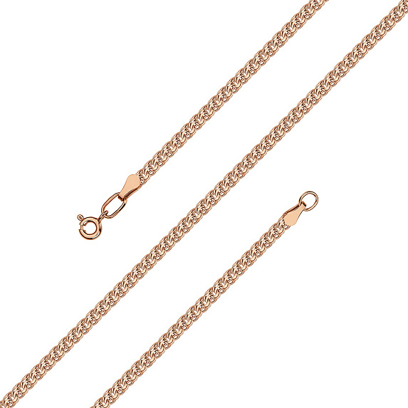 Золотая цепь в плетении бисмарк пустотелый с алмазной гранью ширина 2,67 мм D проволоки 0,5 мм Miestilo