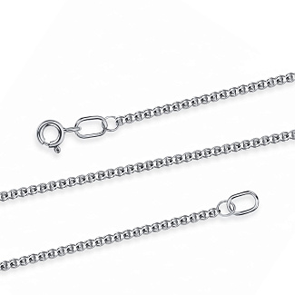 Серебряная цепь родированная Лав граненый ширина плетения 2 мм D проволоки 0,3 мм Miestilo