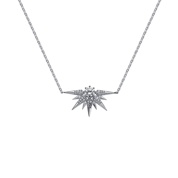 Серебряное колье с фианитами Miestilo
