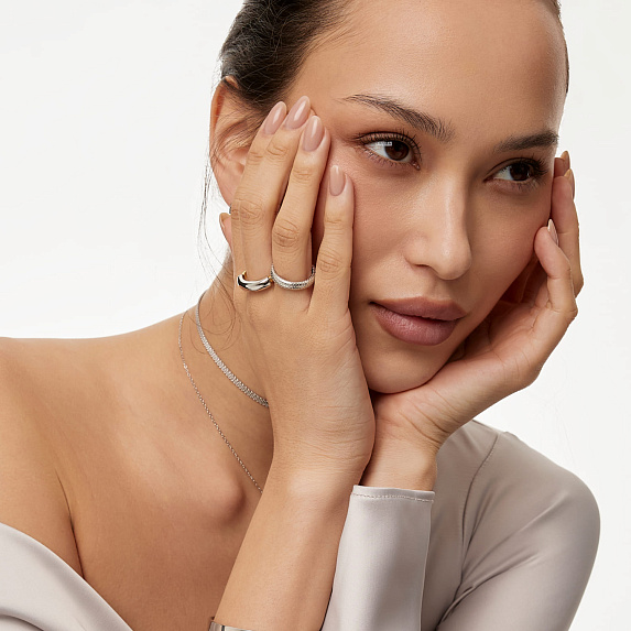 Серебярное кольцо биколор Miestilo