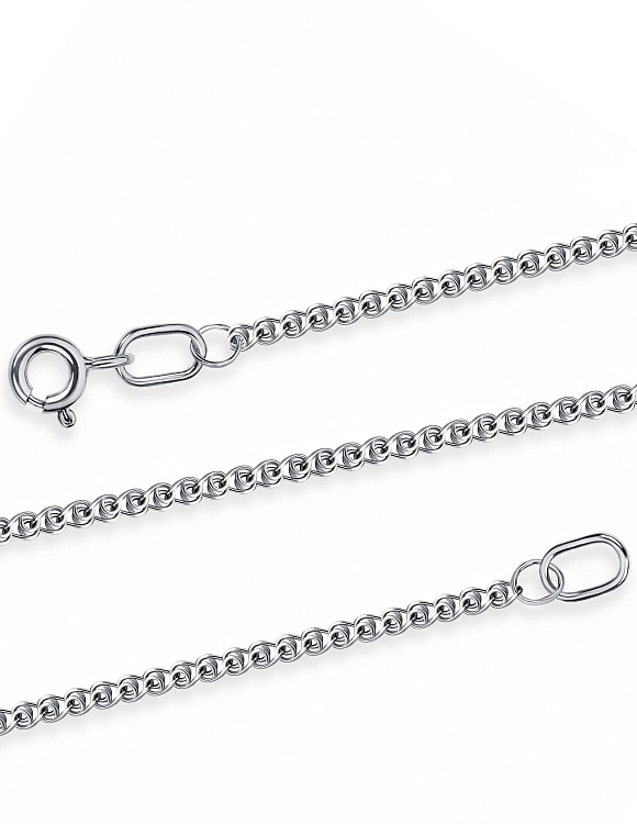 Серебряная цепь родированная Лав граненый ширина плетения 2 мм D проволоки 0,3 мм Miestilo  2