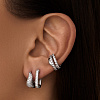 Серебряные серьги конго с фианитами Miestilo